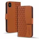 For iPhone X / XS Business Diamond Buckle Leather Phone Case with Lanyard(Brown) - 1