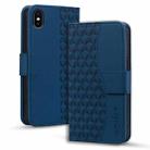 For iPhone X / XS Business Diamond Buckle Leather Phone Case with Lanyard(Royal Blue) - 1