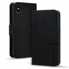 For iPhone XS Max Business Diamond Buckle Leather Phone Case with Lanyard(Black) - 1