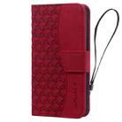 For iPhone 16 Business Diamond Buckle Leather Phone Case with Lanyard(Wine Red) - 2