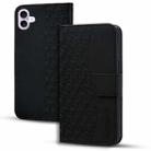 For iPhone 16 Business Diamond Buckle Leather Phone Case with Lanyard(Black) - 1