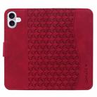 For iPhone 16 Plus Business Diamond Buckle Leather Phone Case with Lanyard(Wine Red) - 3