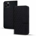 For iPhone 16 Pro Max Business Diamond Buckle Leather Phone Case with Lanyard(Black) - 1