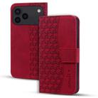 For iPhone 17 Pro Max Business Diamond Buckle Leather Phone Case with Lanyard(Wine Red) - 1