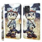 For Motorola Moto G Power 2023 3D Painted Leather Phone Case(Naughty Cat) - 1