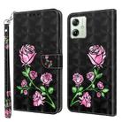 For Motorola Moto G54 3D Painted Leather Phone Case(Rose) - 1
