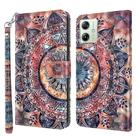 For Motorola Moto G54 3D Painted Leather Phone Case(Colorful Mandala) - 1