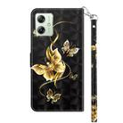For Motorola Moto G54 3D Painted Leather Phone Case(Golden Swallow Butterfly) - 3