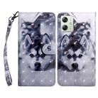 For Motorola Moto G54 3D Painted Leather Phone Case(Husky) - 1