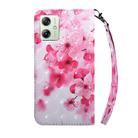 For Motorola Moto G54 3D Painted Leather Phone Case(Red Flower) - 3