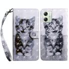 For Motorola Moto G54 3D Painted Leather Phone Case(Smile Cat) - 1