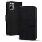 For Xiaomi Redmi Note 10 4G Business Diamond Buckle Leather Phone Case with Lanyard(Black) - 1