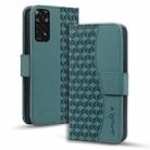 For Xiaomi Redmi Note 11 Business Diamond Buckle Leather Phone Case with Lanyard(Green) - 1