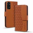 For Xiaomi Redmi Note 11 Business Diamond Buckle Leather Phone Case with Lanyard(Brown) - 1