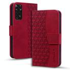 For Xiaomi Redmi Note 11 Business Diamond Buckle Leather Phone Case with Lanyard(Wine Red) - 1