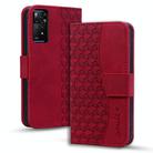 For Xiaomi Redmi Note 11  Pro 4G Business Diamond Buckle Leather Phone Case with Lanyard(Wine Red) - 1