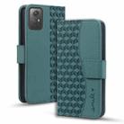 For Xiaomi Redmi Note 12S Business Diamond Buckle Leather Phone Case with Lanyard(Green) - 1