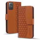 For Xiaomi Redmi Note 12S Business Diamond Buckle Leather Phone Case with Lanyard(Brown) - 1