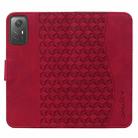 For Xiaomi Redmi Note 12S Business Diamond Buckle Leather Phone Case with Lanyard(Wine Red) - 3