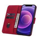 For Xiaomi Redmi Note 12S Business Diamond Buckle Leather Phone Case with Lanyard(Wine Red) - 4