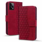 For Xiaomi Redmi Note 12 5G Global Business Diamond Buckle Leather Phone Case with Lanyard(Wine Red) - 1