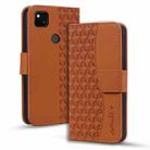 For Google Pixel 4a 4G Business Diamond Buckle Leather Phone Case with Lanyard(Brown) - 1