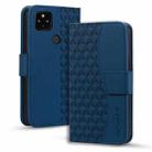 For Google Pixel 4a 5G Business Diamond Buckle Leather Phone Case with Lanyard(Royal Blue) - 1