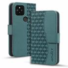 For Google Pixel 5 Business Diamond Buckle Leather Phone Case with Lanyard(Green) - 1