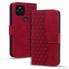 For Google Pixel 5 Business Diamond Buckle Leather Phone Case with Lanyard(Wine Red) - 1