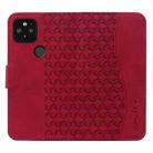 For Google Pixel 5 Business Diamond Buckle Leather Phone Case with Lanyard(Wine Red) - 3