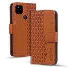 For Google Pixel 5a Business Diamond Buckle Leather Phone Case with Lanyard(Brown) - 1