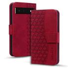 For Google Pixel 6 Business Diamond Buckle Leather Phone Case with Lanyard(Wine Red) - 1