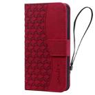 For Google Pixel 6 Business Diamond Buckle Leather Phone Case with Lanyard(Wine Red) - 2