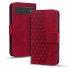 For Google Pixel 6a Business Diamond Buckle Leather Phone Case with Lanyard(Wine Red) - 1