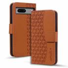 For Google Pixel 7 5G Business Diamond Buckle Leather Phone Case with Lanyard(Brown) - 1