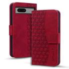 For Google Pixel 7 5G Business Diamond Buckle Leather Phone Case with Lanyard(Wine Red) - 1