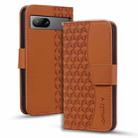 For Google Pixel 7a Business Diamond Buckle Leather Phone Case with Lanyard(Brown) - 1