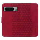 For Google Pixel 8 Pro Business Diamond Buckle Leather Phone Case with Lanyard(Wine Red) - 3