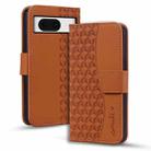 For Google Pixel 8 Business Diamond Buckle Leather Phone Case with Lanyard(Brown) - 1