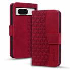 For Google Pixel 8 Business Diamond Buckle Leather Phone Case with Lanyard(Wine Red) - 1