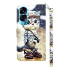 For Honor 90 Lite 3D Painted Leather Phone Case(Naughty Cat) - 3