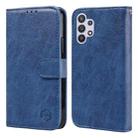 For Samsung Galaxy A32 4G Skin Feeling Oil Leather Texture PU + TPU Phone Case(Dark Blue) - 1
