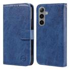 For Samsung Galaxy S24+ 5G Skin Feeling Oil Leather Texture PU + TPU Phone Case(Dark Blue) - 1