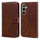 For Samsung Galaxy S24+ 5G Skin Feeling Oil Leather Texture PU + TPU Phone Case(Brown) - 1