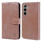For Samsung Galaxy S24+ 5G Skin Feeling Oil Leather Texture PU + TPU Phone Case(Champagne) - 1