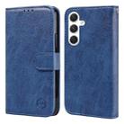 For Samsung Galaxy S24 5G Skin Feeling Oil Leather Texture PU + TPU Phone Case(Dark Blue) - 1