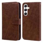 For Samsung Galaxy S24 5G Skin Feeling Oil Leather Texture PU + TPU Phone Case(Brown) - 1