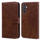 For Samsung Galaxy A55 5G Skin Feeling Oil Leather Texture PU + TPU Phone Case(Brown) - 1