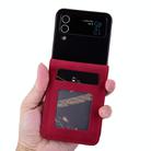 For Samsung Galaxy Z Flip4 Business Diamond Buckle Leather Phone Case with Lanyard(Wine Red) - 2