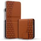 For Samsung Galaxy Z Flip5 Business Diamond Buckle Leather Phone Case with Lanyard(Brown) - 1